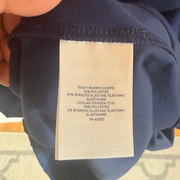 LANDS’ END Women’s Short Sleeve High Impact Polo (2X, navy) - Picture 6 of 6